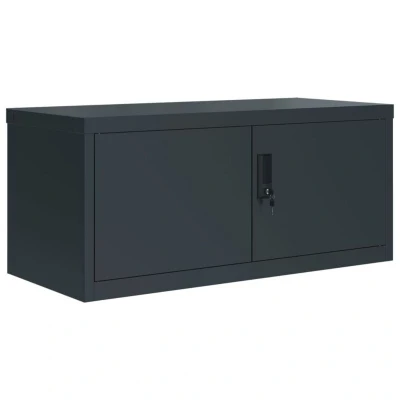 Image of vidaXL Anthracite File Cabinet 90x40x40 cm Lockable &amp; Spacious Powder Coated Steel Versatile Use Industrial Style