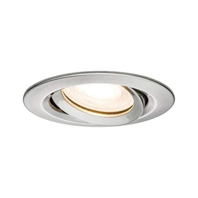 Image of Paulmann 93662 LED Nova Recessed Spotlight Round Iron Pivotable Without Bulb Max. 35 W GU10 or GU5.3 Light Brushed Aluminium,