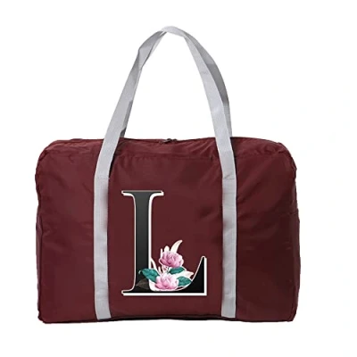 Image of Whitemarble Letter Printed Cabin Bag 45x36x20 for Easyjet Airlines Underseat Travel Holdall Carry on Hand Luggage Weekend Packable Duffel Bag,Sports Fitness (whitemarbleL)