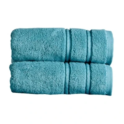 Image of Christy Antalya Hand Towels Set of 2 100% Turkish Cotton 600GSM Soft Plush Luxury Towel 50cm x 90cm Quick Dry Jade Teal