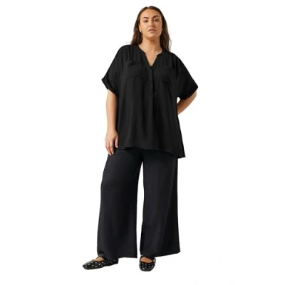 Image of EVANS Curve Overhead Utility Shirt Women&#039;s Plus Size Black