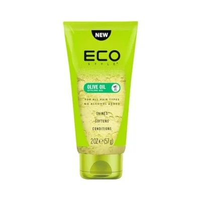 Image of Eco Style Olive Oil Travel Size Hair Gel, Styler, Hydrate and Style, Alcohol Free, 57 g (Pack of 1)