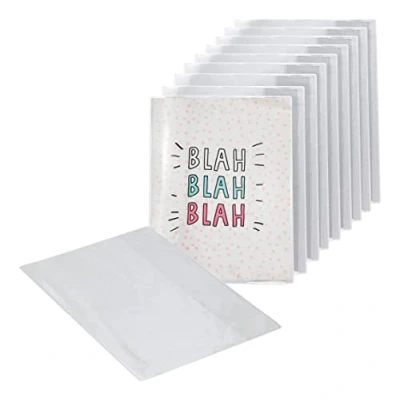 Image of EXERZ A5 Exercise Book Cover 10pk Clear Water Resistant Slip On Protective Jackets for Notebook, PVC Sleeve (A5 x 10)