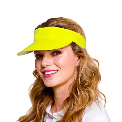 Image of Wicked Costumes Adult Unisex Pub Golf Visor Hat Fancy Dress Accessory (Neon Yellow)