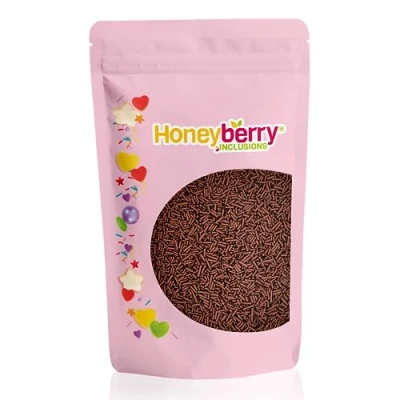 Image of HONEYBERRY INCLUSIONS Cocoa Sugar Strands Sprinkles 200g Premium Edible Vermicelli Chocolate Style for Baking, Cupcake and Cake Decorations, Ice Cream, Dessert Icing Decoration Toppers