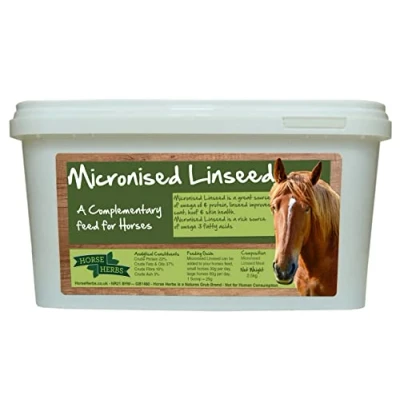 Image of Horse Herbs Micronised Linseed Meal Feed Supplement for Horses, Cooked Linseed, Equine (2.5kg Bucket)