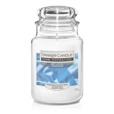 Image of Yankee Candle Soft Cotton Clean, comforting Scent of Soft, Fluffy Towels just Out The Dryer Large