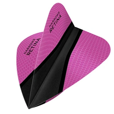 Image of Harrows Retina X Premium Extra Strong 100 Micron Dart Flights In Kite Shape, 1 Set of 3 Flights, Total, Pink