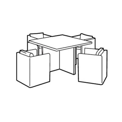 Image of Garland 4 Seater Medium Cube Set Cover Black, 5 Year Warranty