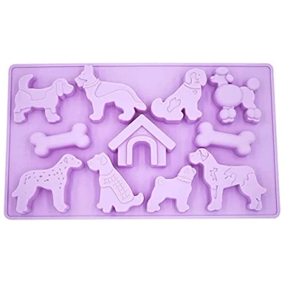 Image of Selecto Bake 11 Cavity Dog Home Shape Silicone Mould Chocolate Cookie Mould, Reusable Non Stick Mold for Cake, Candy, Jelly, Ice Cube, Pet Treats Toys