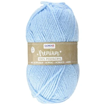 Image of Glorex 5 1001 06 Premium Wool 100% Acrylic Easy to Use Multi Purpose Warm Soft Non Scratch 50 g Approx. 140 m, Light Blue