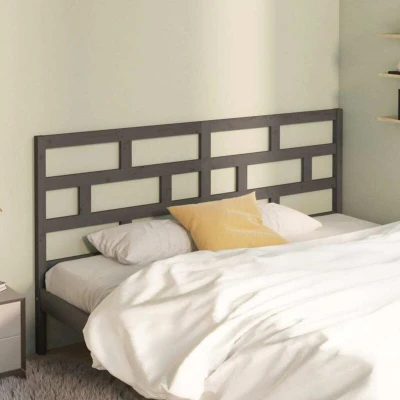 Image of Bed Headboard Grey 206x4x100 cm Solid Wood Pine vidaXL