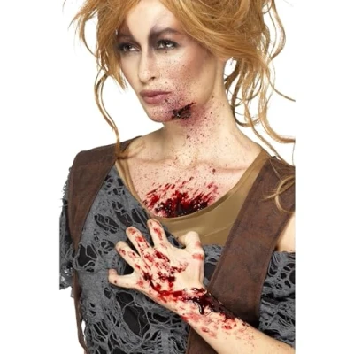 Image of Smiffys Make Up FX, Dark Red Scab Blood, Dries Realistic, 25g, Cosmetics and Disguises Fancy Dress, Zombie Dress &amp; Disguises.