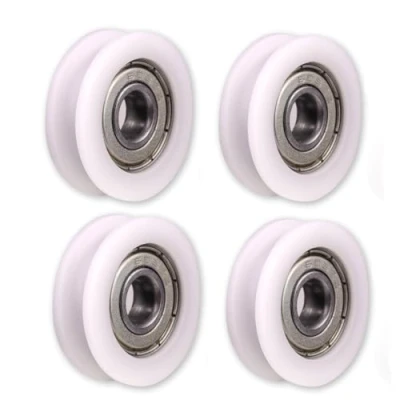 Image of Atoplee 4pcs Round Groove Nylon Pulley Wheels Roller for Slide Gate/Angle Bar/Drawers (5x24x7mm)