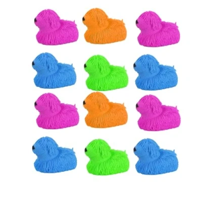 Image of SDMAX Dog Puffer Toy, LED Light, Soft And Squishy Texture, Stress Relieve Squeezy Elastic Design, Portable Lightweight, Assorted Colour (12PCS)