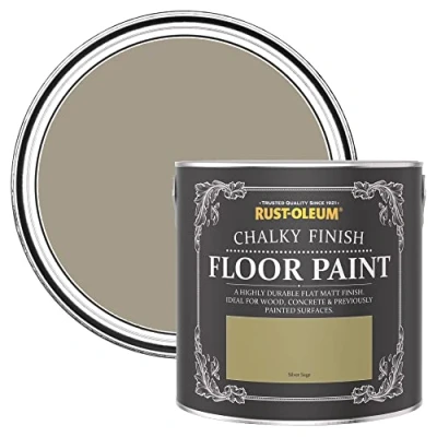 Image of Rust Oleum Beige Scratch Resistant Floor Paint in Matt Finish Silver Sage 2.5L