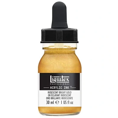 Image of Liquitex 4260234 liquid Professional Acrylic Paints ink, Indian 30 ml, highly pigmented airbrush paint, iridescent light gold