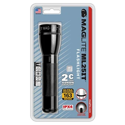 Image of Mag Lite C Cell Flashlight, Aluminium, Black, 163 m