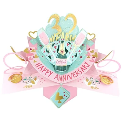 Image of 32 Years Happy 32nd Anniversary Pop Up Greeting Card Love Kate&#039;s 3D Cards POP216MC32