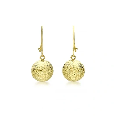 Image of Carissima Gold Women&#039;s 9 ct Yellow 10 mm Diamond Cut Ball Drop Earrings