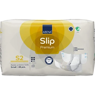 Image of ABENA Slip Premium All In One Incontinence Pads For Men &amp; Women, Eco Labelled Womens Pads, Mens Small 2, 60 85cm Waist, 1800ml Absorbency, 28PK