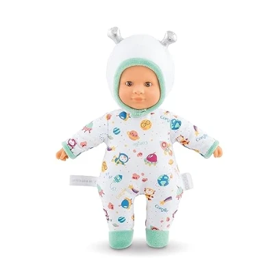 Image of Corolle 9000100470 Mon Doudou Sweetheart Astronaut Soft Body Doll with Hood Name Label Vanilla Scent 30 cm Suitable for Children from 9 Months
