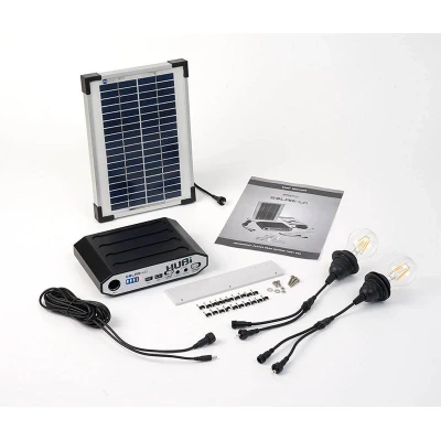 Image of Solartech Premium Garden Building Solar Lighting &amp; Charging Kit 4 Suitable for Gazebos up to 4m x (14&#039; 14&#039;)