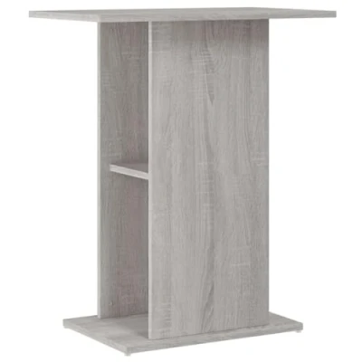 Image of vidaXL Engineered Wood Aquarium Stand in Sonoma Grey Moisture Resistant Fish Tank with Storage Space Stylish Home Decoration Accent