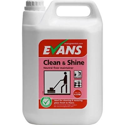 Image of Evans Vanodine Clean and Shine, Floor Maintainer, Floral Perfume, 5 Litres, Pack of 2