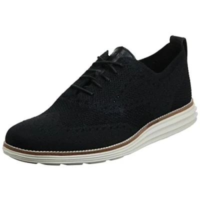 Image of Cole Haan Men&#039;s Original Grand Stitchlite Oxfords, Black Ivory, 6 UK