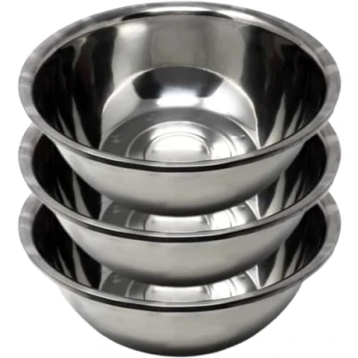 Image of PNJB Stainless Steel Deep Mixing Bowl, Rust, Corrosion, and Staining Resistance, Ensures Durability Longevity, Salad Bowl Set of 3 (26 cm)