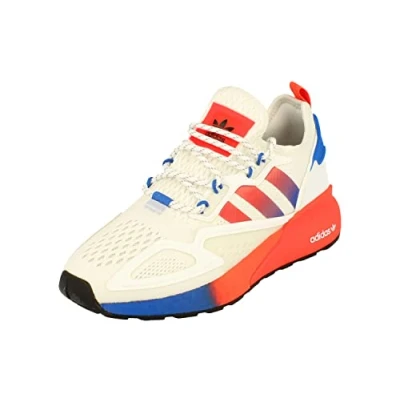 Image of adidas Originals ZX 2K Boost Junior Running Trainers Sneakers (UK 4.5 US 5 EU 37 1/3, White red Blue FX9519)
