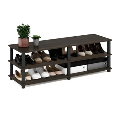 Image of Furinno Shoe Racks, Wood, Dark Brown/Black, one size