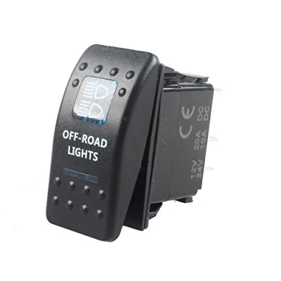 Image of Mintice™ Car Vehicle 12V 20A Blue LED Light Rocker Toggle Switch 5Pin Off Road