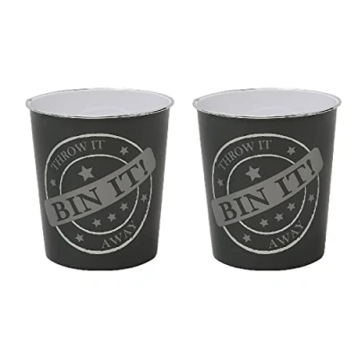 Image of JVL Small Bin It Waste Paper Bin, Set of 2