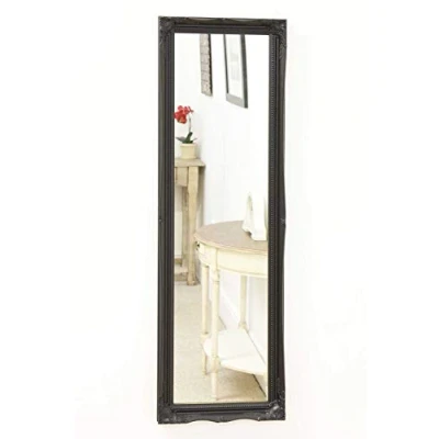 Image of Large Black Mirror Classic Frame Antique Design Ornate Shabby Chic Over Mantle 4FT1&quot; X 1FT2&quot;
