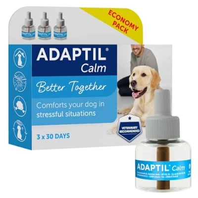 Image of 30 Day Refill X 3 For Adaptil Calm Home Diffuser Dogs Value Pack Dog Calming Plug In Pheromone To Help Reduce Anxiety And Stress Pet