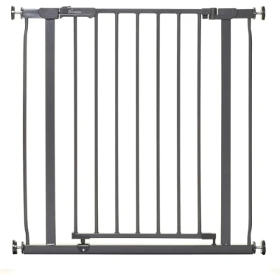Image of Dreambaby Ava Baby Safety Gate Pressure Mounted Security Fits Opening from 75 81 cm Wide &amp; 75cm Tall with Double Locking Mechanism Feature Charcoal Model G2096BB