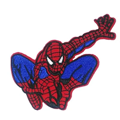 Image of Fat catz copy Spiderman Swinging Iron on Sew Embroidered Patch Badge Applique Motif