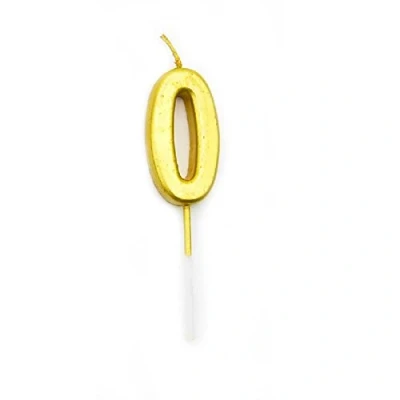 Image of Gifts 4 All Occasions Limited Shatchi Gold 0 Number Candle Birthday Anniversary Party Cake Decorations Topper