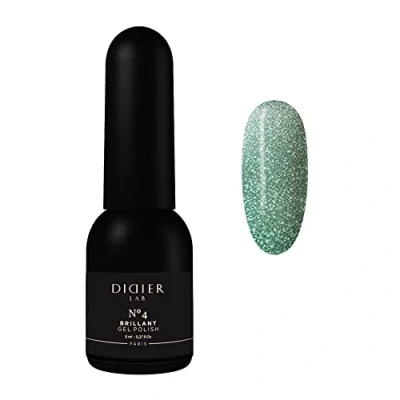 Image of Didier Lab Premium UV Gel Nail Polish Brillant No. 04 Varnish Art Long Lasting High Gloss Wear Green Nails Glitter Rich Pigment