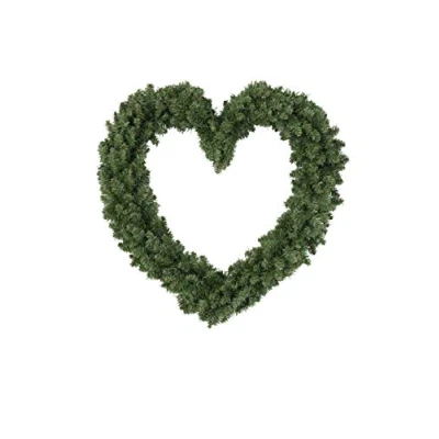 Image of Kaemingk Everlands Imperial Artificial Heart Shaped Christmas Wreath 50cm