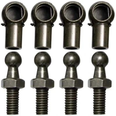 Image of JINGLINGKJ 10MM Ball Socket M8 Male Screw Bolt M6 Female Thread Detachable Gas Spring Metal Joint Connector with Wire End Fitting Bearing 4pcs (4PCS M6)