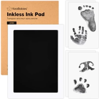 Image of 1 Pack Inkless Hand and Footprint Kit Ink Pad for Baby Footprints Dog Paw Print Kit,Dog Nose Kit, Clean Touch Foot Printing Handprint (Jumbo)