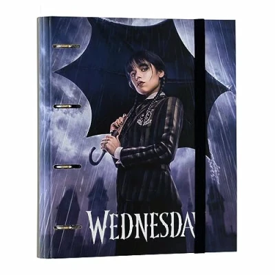 Image of Grupo Erik Wednesday 4 Ring Binder A4 Folders 10.6 x 12.6 inches 27 32 cm Ringbinder Addams Gifts