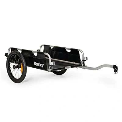 Image of Burley Flatbed, Aluminum Utility Cargo Bike Trailer,Black/Silver,33 x 16.1 30.9 inches