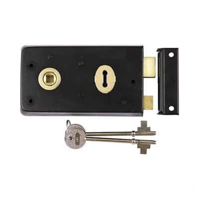 Image of Timco Rim Sash Lock Inward and Outward Keep Black (Size 143 x 83mm 1 Each)