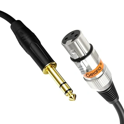 Image of Getaria Female XLR to 1/4 TRS Cable, 6.35MM Balanced Microphone Quarter Inch Jack Cable Compatible with Speakers, Audio Consoles (Female 1M)