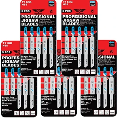 Image of 25 x TopsTools T118G Metal Cutting Jigsaw Blades Compatible with Bosch, Dewalt, Makita, Milwaukee and Many More