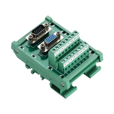 Image of Jienk VGA DB15 3Row Male/Female D SUB Din Rail Mount Interface Module, DSUB DB15HD 15Pin Port Terminal Block Breakout Board